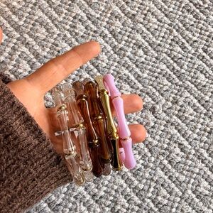 Set of Women’s Colorful Gold Bracelet Bangles